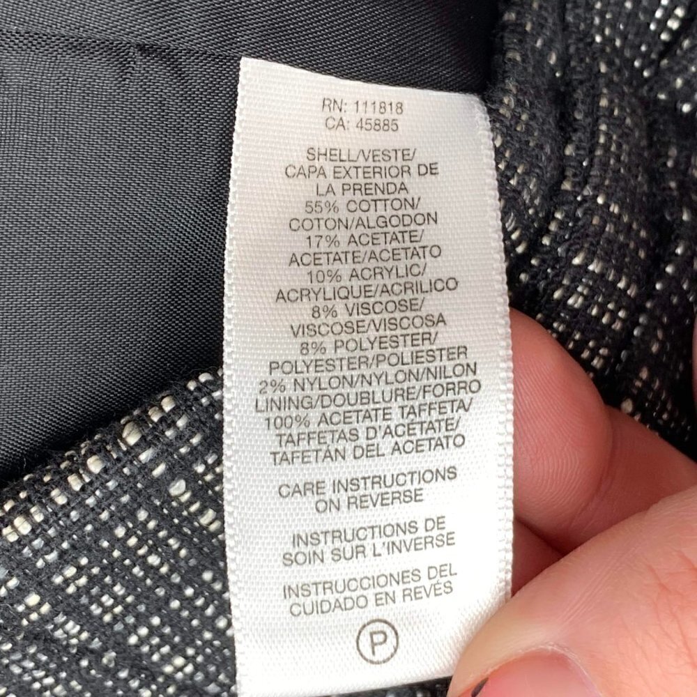 Michael Kors Gray & Black Plaid Crop Jacket - Picture 6 of 7
